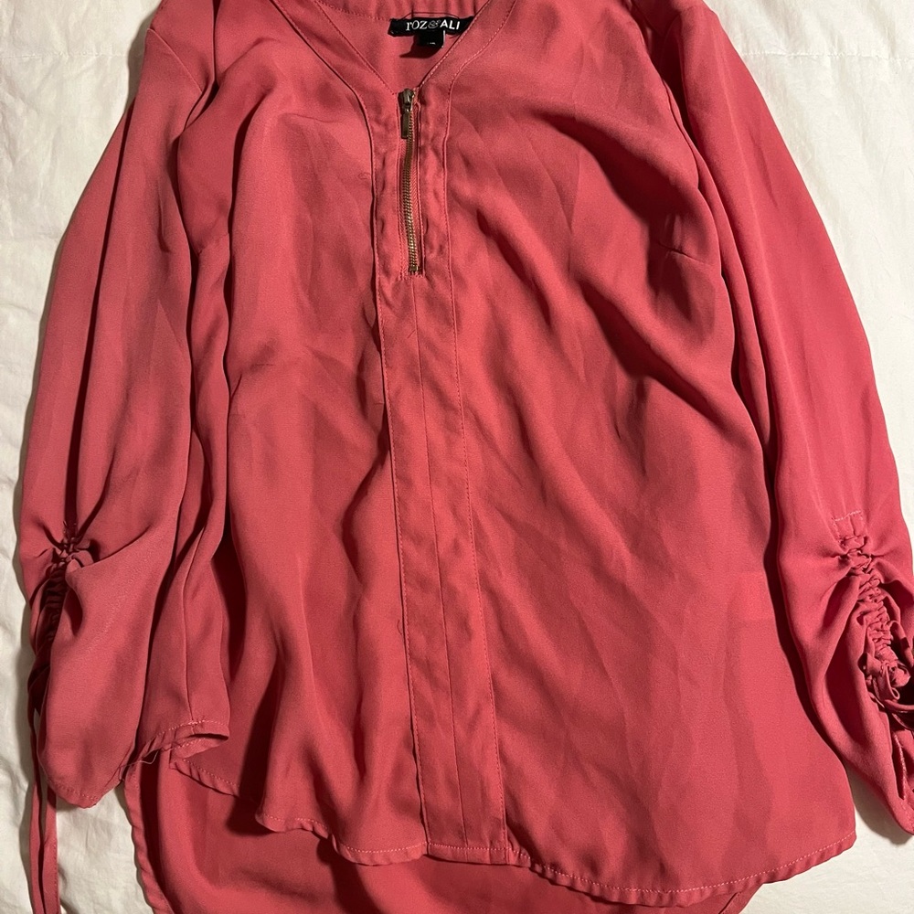 Pink Zipper Blouse - Picture 2 of 6